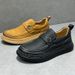 Slip-On Men's Spring New Single Top Layer Cowhide Lightweight Soft Sole Casual Genuine Leather Versatile Lazy Shoes_vogvips.com