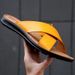 New Summer Shoes Italian Leather Slippers Men High Quality Size 38-47 Beach Slip On Flats Man Flip Flops Mens Sandals_vogvips.com