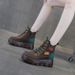 Thick-soled Martin Boots Color Matching Small Man Height Increase Retro Short Boots Flow Women's Boots_vogvips.com