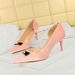 1363-AK81 Women's Shoes Thin High Heel Shallow Mouth Pointed Side Hollow Metal Decoration Thickened Suede Single Shoe_vogvips.com