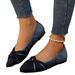 Foreign Trade Large Size Lightweight Soft Sole Loafers For Women 2025 Spring And Autumn New Color Block Bow Comfortable_vogvips.com