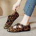 Fashion Leopard Print Cross Buckle Mary Jane For Women Elegant Versatile Shallow Flat Ballet Flats Granny Shoes Hot_vogvips.com