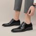 Cross-border Large-size Brogue Business Men's Color-blocked Pointed-toe British Leather Wedding Shoes, Sizes 38-48,_vogvips.com