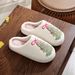 Bowknot Christmas Tree Cotton Autumn Winter Warm Home Non-slip Furry Slippers New_vogvips.com