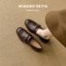 Soft Sheepskin Camellia Soft-soled Loafers Women's Flat-soled Small Leather Shoes_vogvips.com