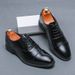 Men's Size 46 New Fashionable Men's Business Dress Korean Version Trendy Carved Leather Shoes_vogvips.com