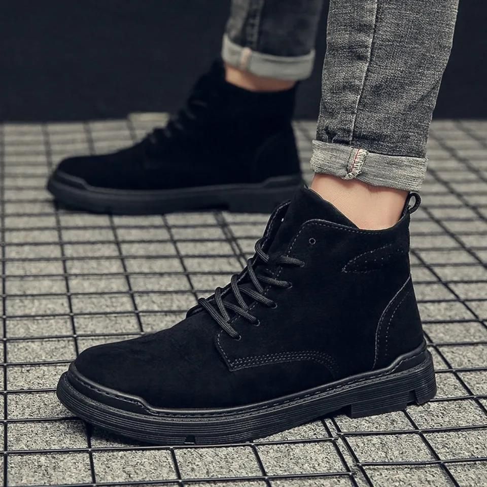 New Men's Casual Shoes, Trendy Martin Boots, New Style High Top Men's Shoes, Retro Outdoor Workwear Men's Boots_vogvips.com