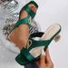 Women's High-heeled Sandals 2025 New Summer Outdoor Slip-on Sandals, Trendy Square-toed Open-toe European And American_vogvips.com