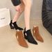 Retro Hollow Breathable Roman 2025 Summer New European And American Style Pointed Toe Large Size Chunky High Heel_vogvips.com