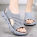Summer Hollow Out Sandals, Cross-Border Women's New Fly-Knit Breathable Beach Shoes, Polyurethane Casual Shoes_vogvips.com