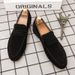 Euro Step Plus Size Men's Lazy British Style Casual Daily Loafers Simple Suede Slip-On Fashion Trend Shoes_vogvips.com