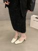 2025 Winter New Elegant High-Heeled Closed-Toe Mules Women, Thick Heel, Comfortable For Wear, Shallow-Soled Single Shoes_vogvips.com