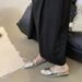 French Style Closed-Toe Half-Slip Slippers 2024 New Small Size Height Increasing Soft Sole Maternity Single Shoes For_vogvips.com