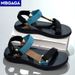 Classic Black Men Sport Summer Leisure Beach Holiday Outdoor Antiskid Breathable Flat Sandals Shoes_vogvips.com