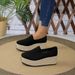 Women's Shoes Independent Station New Slip Lazy Shoes Straw Woven Large Size Women's Wedge Heel Single Shoes_vogvips.com