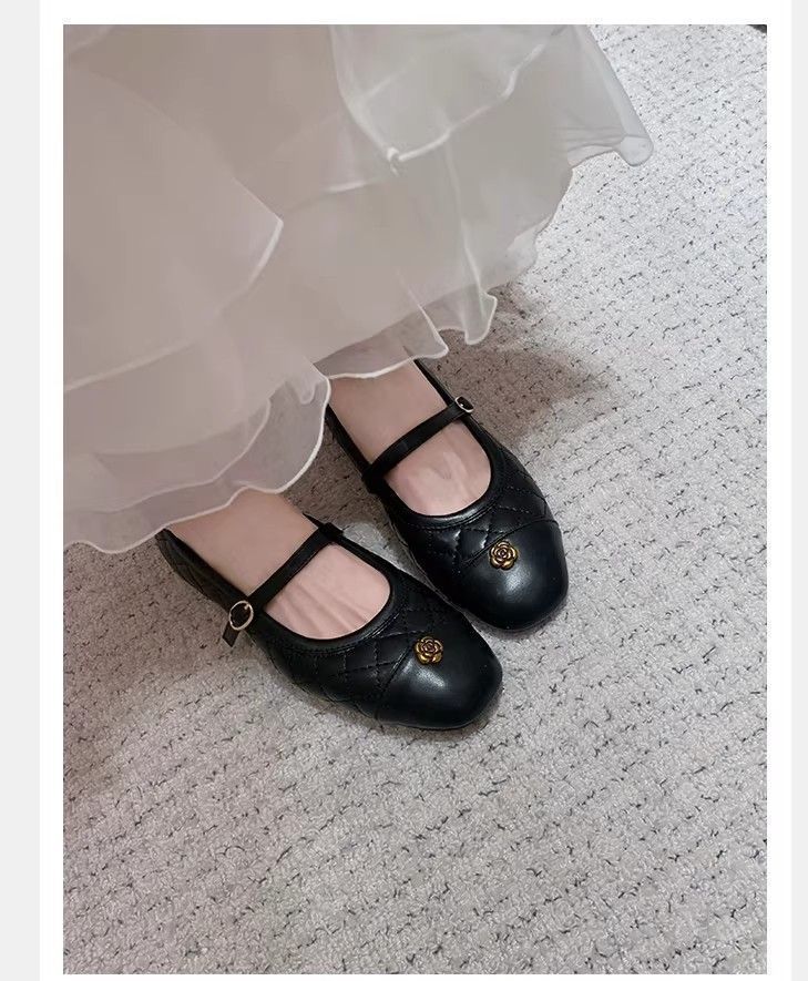 flat Comfortable Versatile Mary Jane Shoes For Women, 2026 Spring New Fashion Quilted Ballet-style Small_vogvips.com