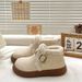 Velvet thick sole anti slip flat buckle cotton shoes for women autumn an winter 2024, new warm furry snow boots in_vogvips.com