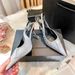 Top Quality Yangshulin 2025 New Korean Style Silver Women's Summer Flat Pointed Toe Pleated Mule Sandals High Heel_vogvips.com