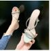 2026 New Style High Mid Heel Shoes Round Toe European And American Slippers One-Line Rhinestone Sandals For Women Summer_vogvips.com