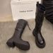 Belt Buckle Over-the-Knee For Women 2025 New British Style Thick-Soled Fashion Round-Toe Polished Color Knight Boots_vogvips.com