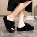 A-5 Women's Sandals 2024 Hot New Model For Autumn And Winter, Versatile, Plush Lined, Thick-soled, Soft-soled,_vogvips.com