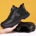 European Warm Series Winter Shoes With Fleece Lining, Warm Cotton Men's Leather Shoes, High-top Outdoor Boots, Trendy And Versatile_vogvips.com
