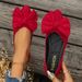 2024 Autumn New Style Shallow Flat European And American Casual Women's Shoes, Large Size, Foreign Trade Bowknot Pointed_vogvips.com