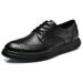 Euro Step First Layer Cowhide Men Genuine Business Brogue British Wedding Leather Soft Sole Formal Derby Men's Shoes_vogvips.com