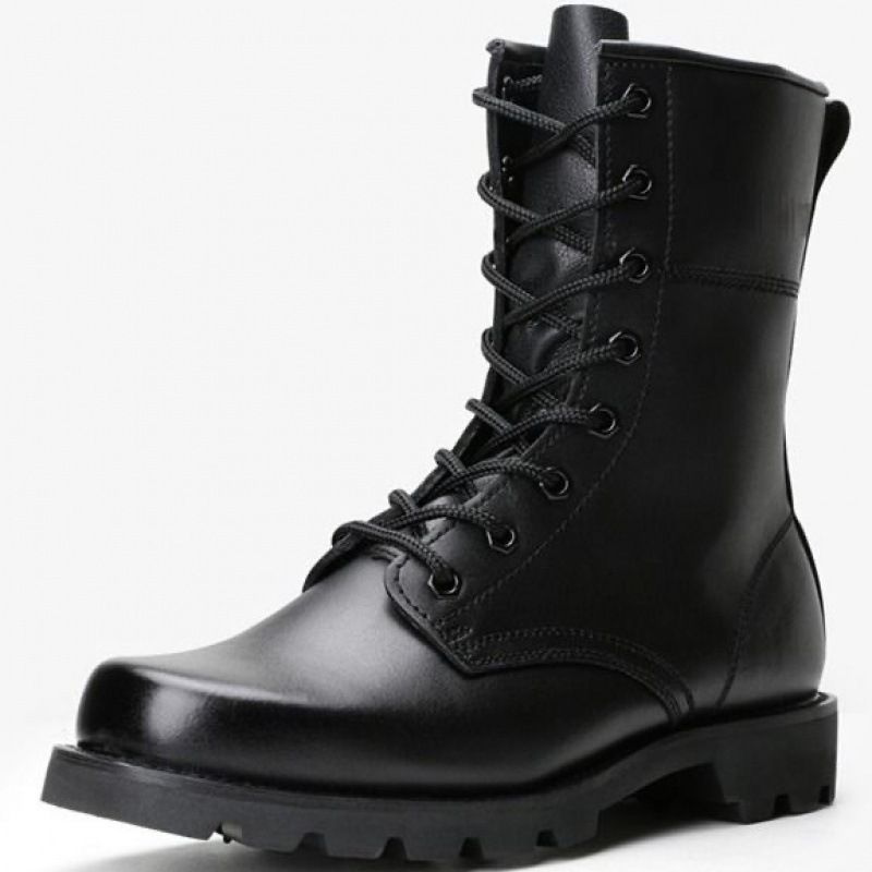 European Warm Series 23 Men's Leather Outdoor Combat Pure Wool Toe Steel Sole Fleece Lined Warm High-top Boots Hiking Security Cotton Shoes_vogvips.com