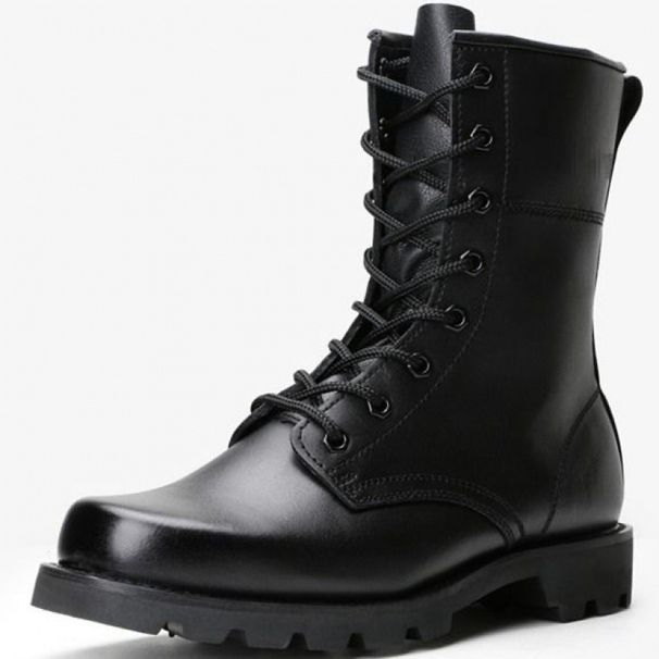 European Warm Series 23 Men's Leather Outdoor Combat Pure Wool Toe Steel Sole Fleece Lined Warm High-top Boots Hiking Security Cotton Shoes_vogvips.com