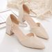 MTX One-Strap Closed-Toe Sandals For Women, Summer Mid-Heel Fashion Versatile Elegant Chunky High Heels_vogvips.com