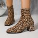 2025 Autumn Winter New Square Toe Back Zipper Elegant High Fashion Export Cross-Border Large Size Chunky Heel Short_vogvips.com