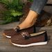 flat Round-toe Shoes, Spring New Model, And , Large Size, Chain Belt_vogvips.com