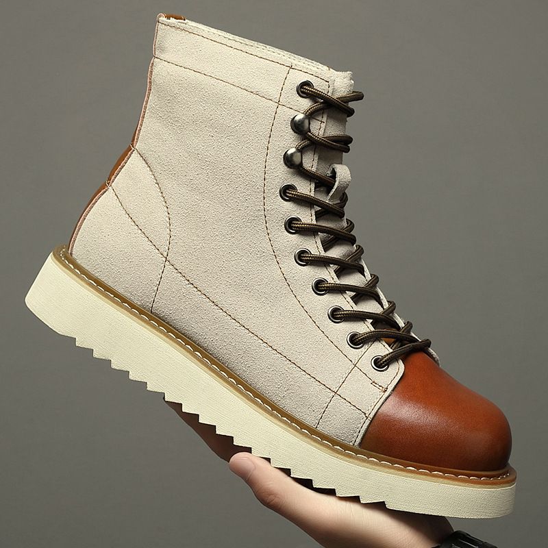 Leather Martin Boots Men's High-top Ami Kaji Short-face Boots Men's Retro Medium-top Men's Shoes_vogvips.com
