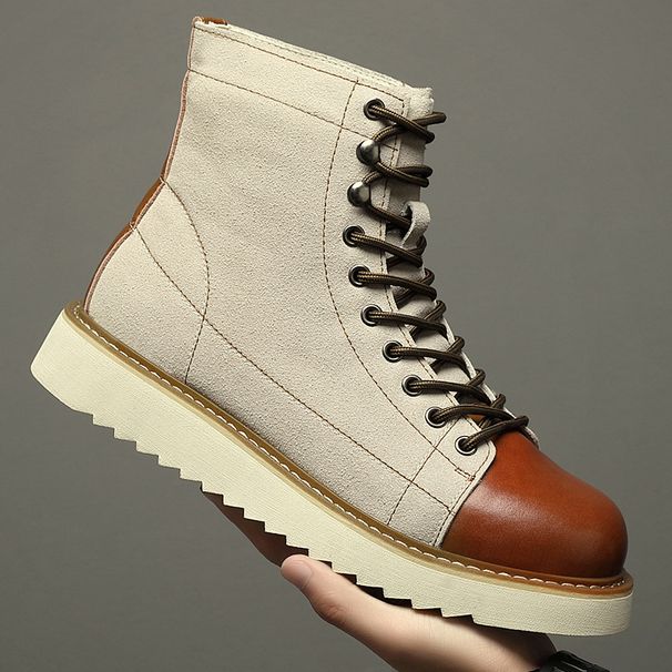 Leather Martin Boots Men's High-top Ami Kaji Short-face Boots Men's Retro Medium-top Men's Shoes_vogvips.com