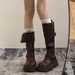 Western Boots, Cowboy Boots, Children's Autumn Xinjiang Travel Boots, Brown Maillard Knight Boots, Thick-soled Martin Boots._vogvips.com