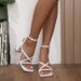 81432-66 Sexy Open-Toe Shoes Square-Toe Chunky Heel High-Heeled Comfortable European And American Cross-Border Women's_vogvips.com