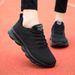 Cross-border Brand Women's Sports New Spring And Autumn Mesh Breathable Flat Running Shoes, Lightweight Black Work Shoes_vogvips.com