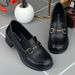 Versatile Leather British Style Loafers 2025 Autumn New Model For Mothers, Soft Sole Mid-Heel Women's Shoes_vogvips.com