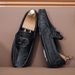 SHLIANG Fashion Men's Slip-On Soft-Soled Driving Shoes Comfortable Round-Toe Business Casual Leather Shoes Breathable Upper Slip-On Loafers X0008_vogvips.com