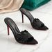 2026 Summer New European And American Style Pointed Toe Fashionable Thin Heel High Heels Women's Sexy Lace Hollow Out_vogvips.com
