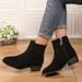 2024 Autumn Winter Fashion Plus Size Zipper Women's Suede Martin Chunky Heel Short Boots_vogvips.com