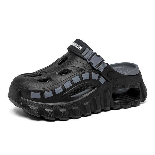 Men's Thick-Soled Clogs Versatile Non-Slip Cushioned Closed-Toe Slippers Summer Outdoor Dual-Use Beach Sandals For Men_vogvips.com