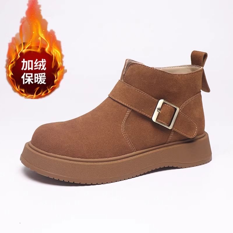 2026 Square Buckle Thick Sole Popular Martin For Women Autumn Winter New Fashion Versatile Comfortable Casual Warm Short_vogvips.com
