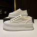European Style New-Inspired Canvas For Women, 2025 Spring/Summer New Model, Height-Increasing Biscuit Shoes, Lace-Up_vogvips.com