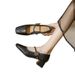 Square-toed Chunky Mary Jane For Women, 2025 New French Retro Style, Single Strap Soft Leather Mid-high Heel Shoes_vogvips.com