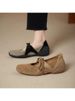 Matte Mary Jane Shoes Women, New Style, Thick-soled, Lace-up, Round-toed, Shallow-cut Single Shoes_vogvips.com
