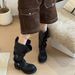 Paris Dark Venom For Women 2025 New Vintage Big Toe Fashion Mid-Calf Thick Sole Cuffed High Tube Riding Boots_vogvips.com
