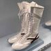 Women Boxing Boots Sheepskin Version~ Genuine Leather Soft Sole Sports Training Hunting Boxing Color Block Long Martin Mid-Calf Boots For_vogvips.com