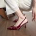 Niche French-style Red Women, New Summer Model, Elegant Socialite Pointed-toe Backless Sandals For Women_vogvips.com
